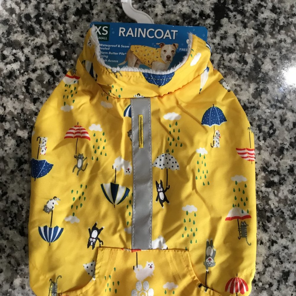 Free Country Yellow/Butercup Dog Raincoat Size XS